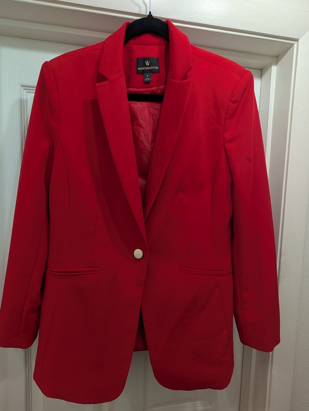 Worthington Bright Red Single-Button Blazer Size Medium